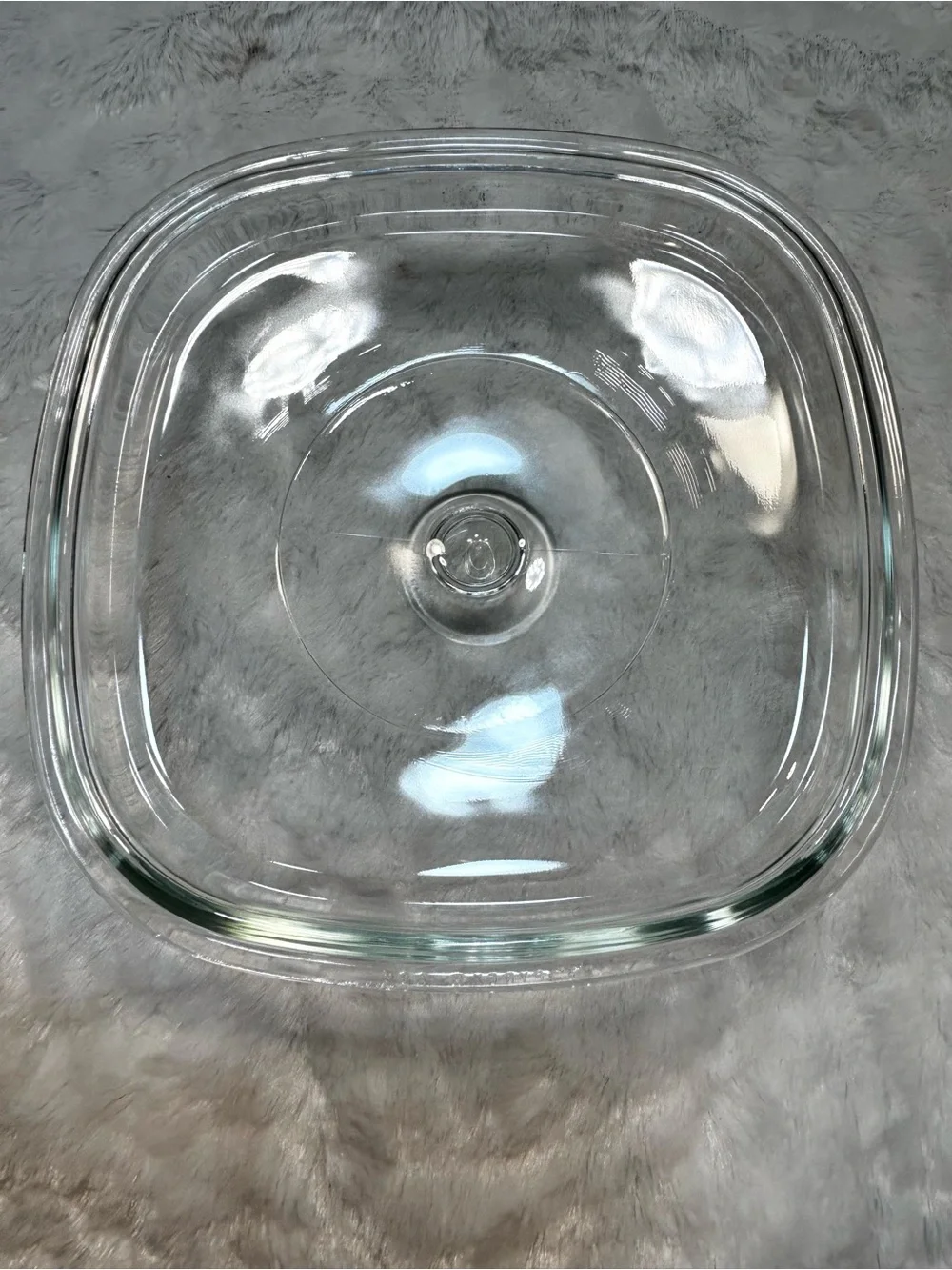 Vintage PYREX A 9 C Clear Glass Square Replacement Lid Lg Knob 7 7/8